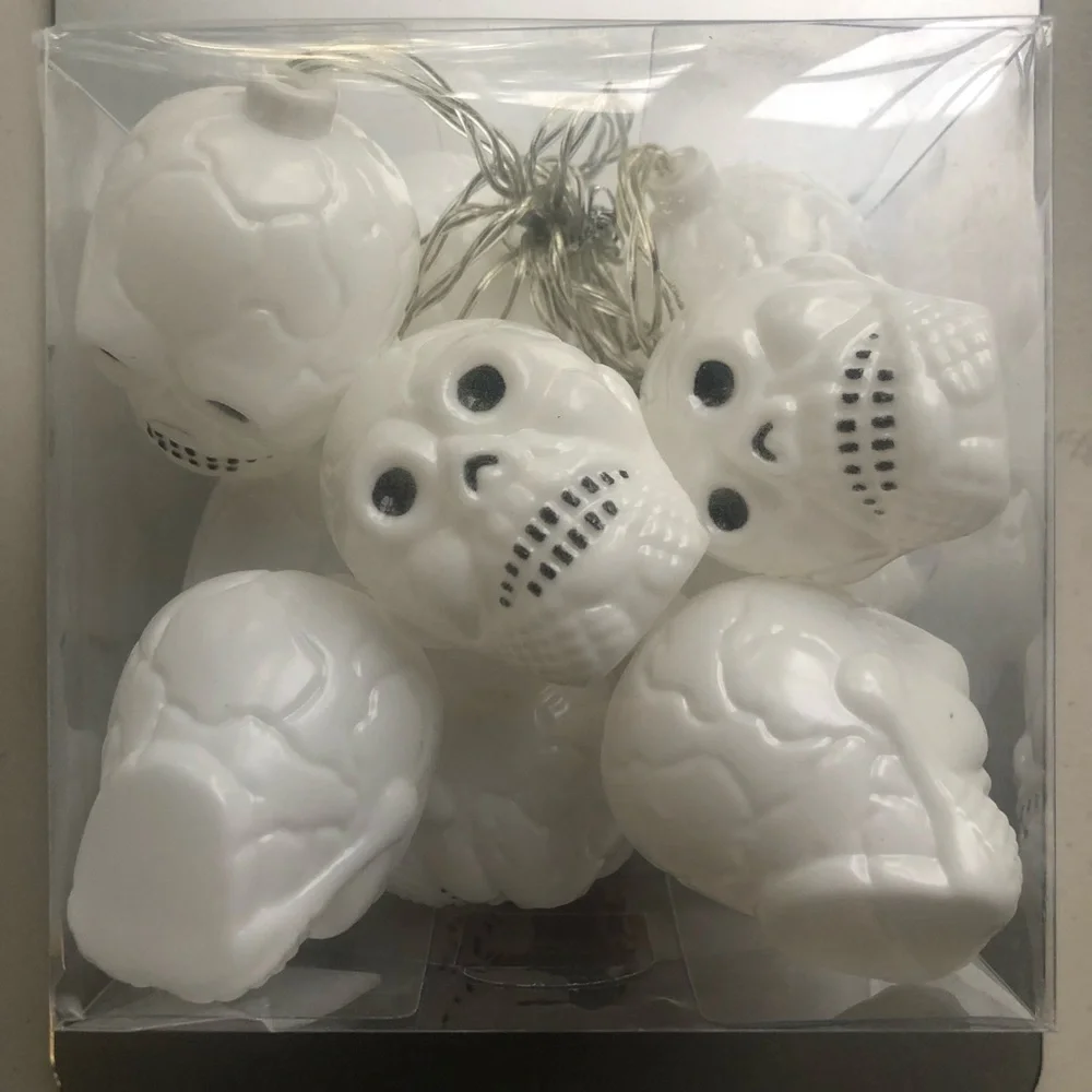 🌼 NEW Scary Ambience White Skull String Lights